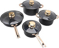 Maifan Stone Coating Non Stick Cookware Set Stainless Steel Pots and Pans Set with Glass Lids for Kitchen Safe Durable