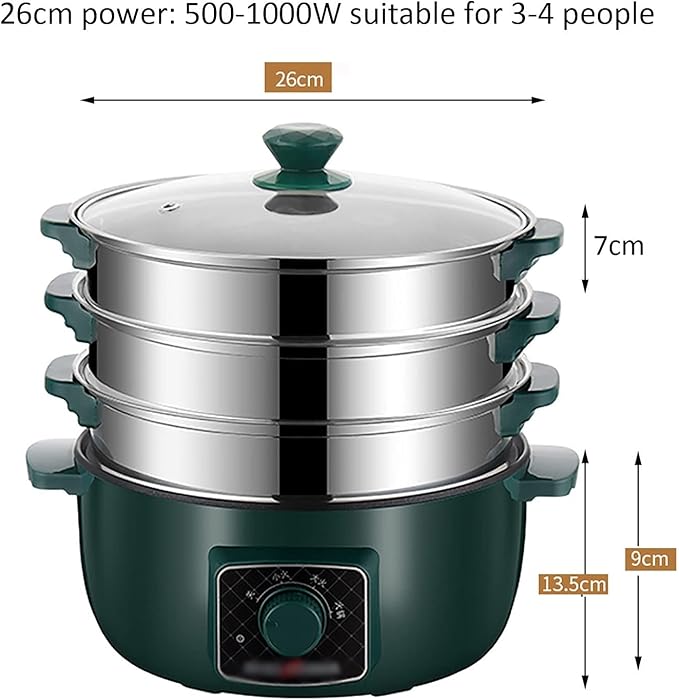 THEGA Rice Cooker - 26cm 5 Cups Green Non-Stick 360 Full Plate Heating Multifunctional For 3-4 People