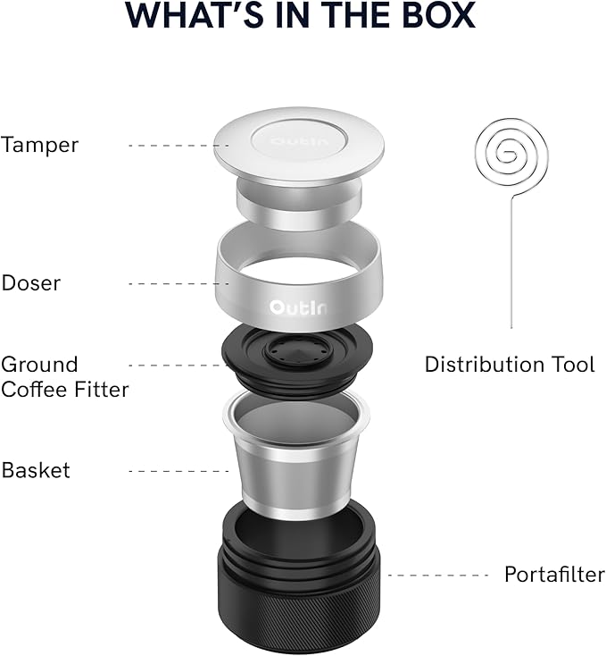 OutIn Nano Espresso Accessories Kit Basket Plus double shot