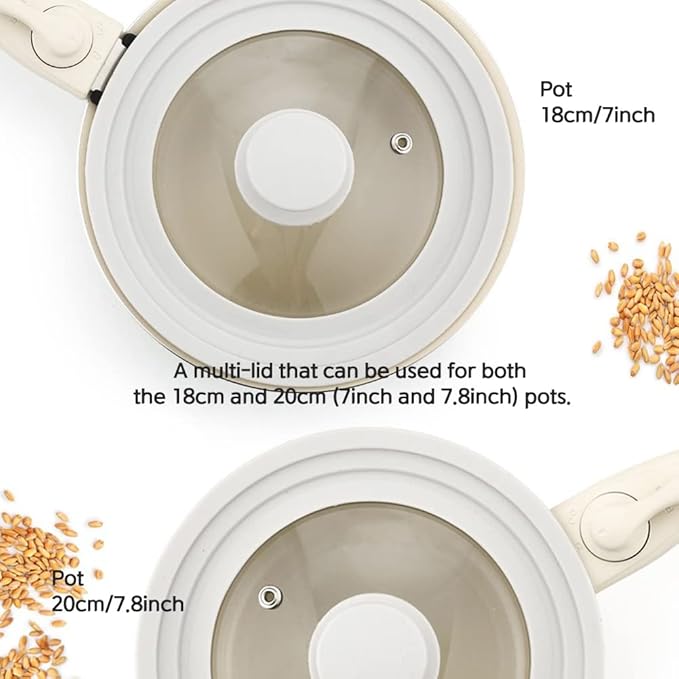 dore IH hands free organic Pot Cookware Set of 5P Ivory