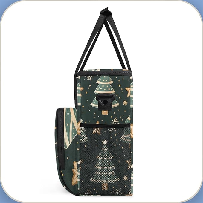 Modern Tree Christmas Coffee Maker Carrying Bag Portable Travel Storage Tote Bag Compatible with K-Mini or K-Mini Plus Single Serve Coffee Brewer Carrying Case with Multiple Pockets &amp Shoulder S