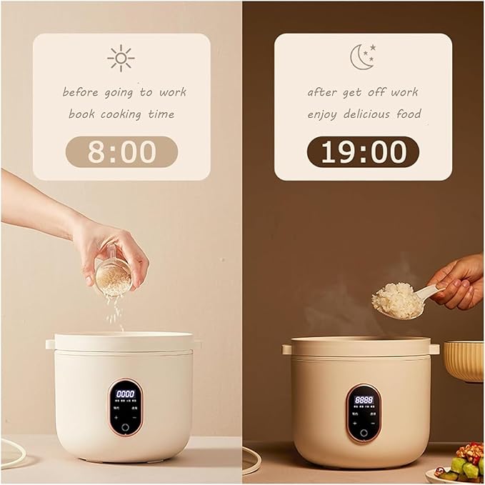 Mini Rice Cooker Commercial Rice Cooker 1.6L Rice Cooker - For 1-4 People - Cooks 15-20 Minutes - Non Stick Coating