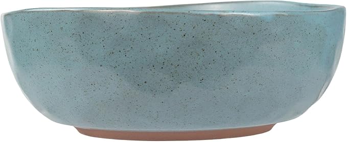 Sango 16-Piece Stoneware Dinnerware Set for 4 Semi-Matte Teal Plates and Bowls Sets with Rustic Speckled Glaze Ceramic Dish Set Elegant Boho Farmhouse Dishes Microwave &amp Dishwasher Safe Kaya