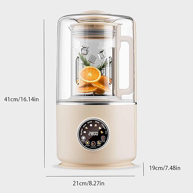 Soundproof Cooking Blender with Hot &amp Cold Function 1100ml Filter-Free Soy Milk Maker 8-Speed Blender with Temperature Control &amp 12H Preset Timer White