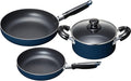 Wahei Freiz MB-2380 Easy Care Cookware Set E Two-Handled Pot 7.1 inches (18 cm) &amp Frying Pan 7.9 inches (20 cm) / 9.4 inches (24 cm) Blue Fluorine Resin Treatment Induction Gas Compatible