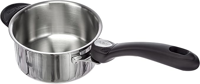 DE BUYER 3491.04 Twisty Set of 4 Pans Ø 14/16/18/20 cm with 1 Black Handle and 2 Black Silicone Knobs