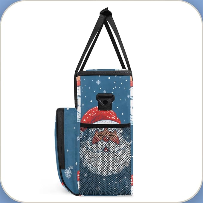Dreamy Santa Claus Coffee Maker Carrying Bag Cute Santa Claus Travel Storage Bag Compatible with K-Mini or K-Mini Plus Single Serve Coffee Brewer Carrying Case with Multiple Pockets &amp Shoulder S