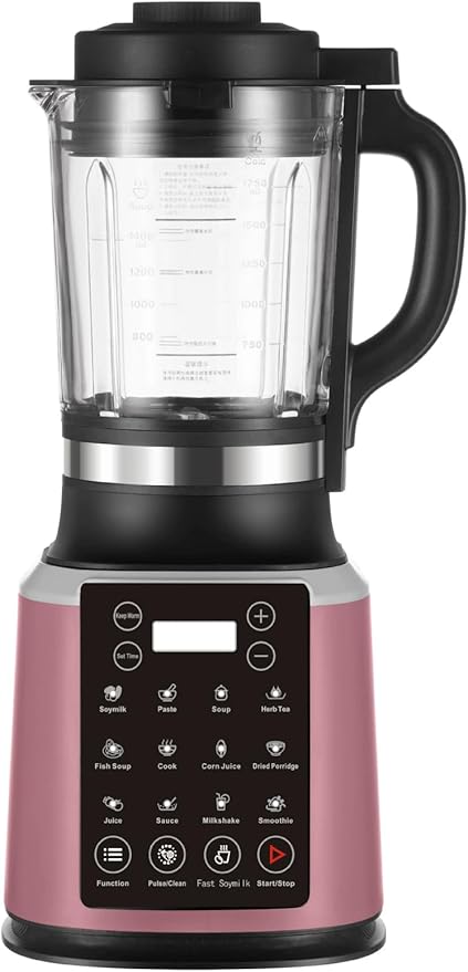 Universal full-automatic wall breaking soybean milk machine capacity 1.4L noble red rose gold dark gray triple safety protection