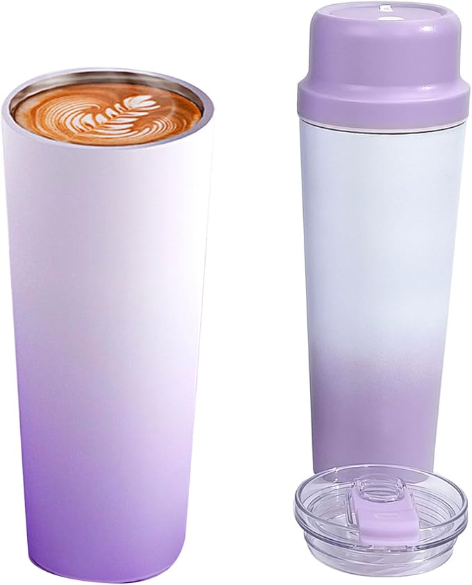 Stainless Steel Blender CupPortable USB Rechargeable Electric Juicer Blender 650ml Purple
