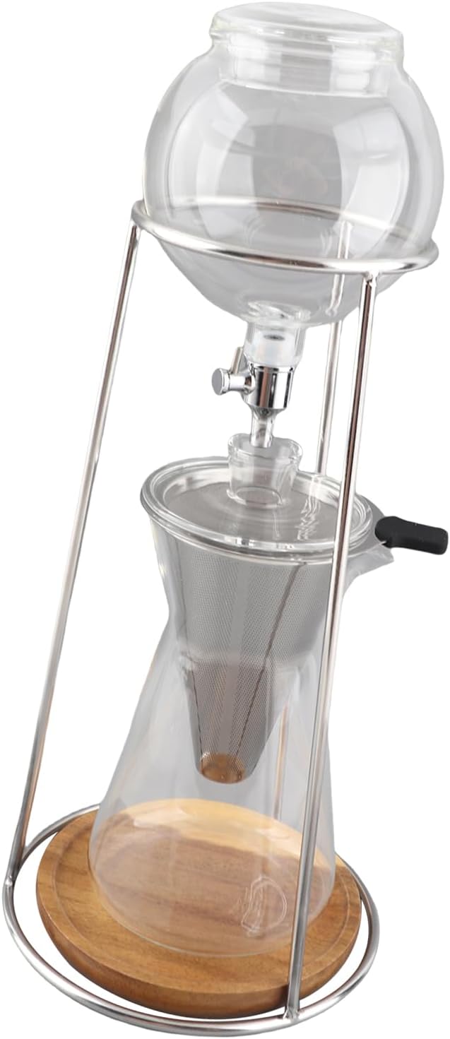 ZJchao Dripper Hand Brew Coffee Maker Premium Borosilicate Glass Heat Proof Portable Cold Brew Coffee Maker for Home Bar and Hotel Use Transparent