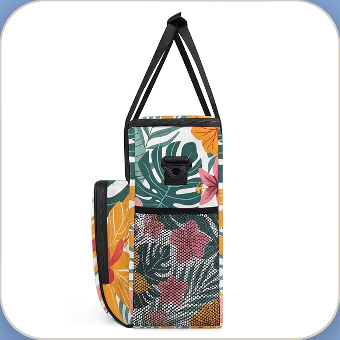 Captivating Flower Coffee Maker Carrying Bag Portable Travel Storage Tote Bag Compatible with K-Mini or K-Mini Plus Single Serve Coffee Brewer Carrying Case with Multiple Pockets &amp Shoulder Stra