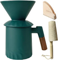 Pour Over Coffee Maker Set Ceramic Pour Over Coffee Dripper 15.5oz/450 ml with 25 Pcs V60 Paper Filter Coffee Pour Over Set for Camping Green
