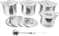 4PCS Soup Pot Set Stainless Steel Multipurpose Sauce Pot Kitchen Cookware with 8 Lids for Cooking Steaming Stir Frying