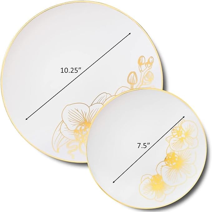 Nicole Fantini's Elegant Orchard Collection Party Dinner Sets: Economical Stylish Navy White &amp Gold Party Serving for 50 Person: Pieces