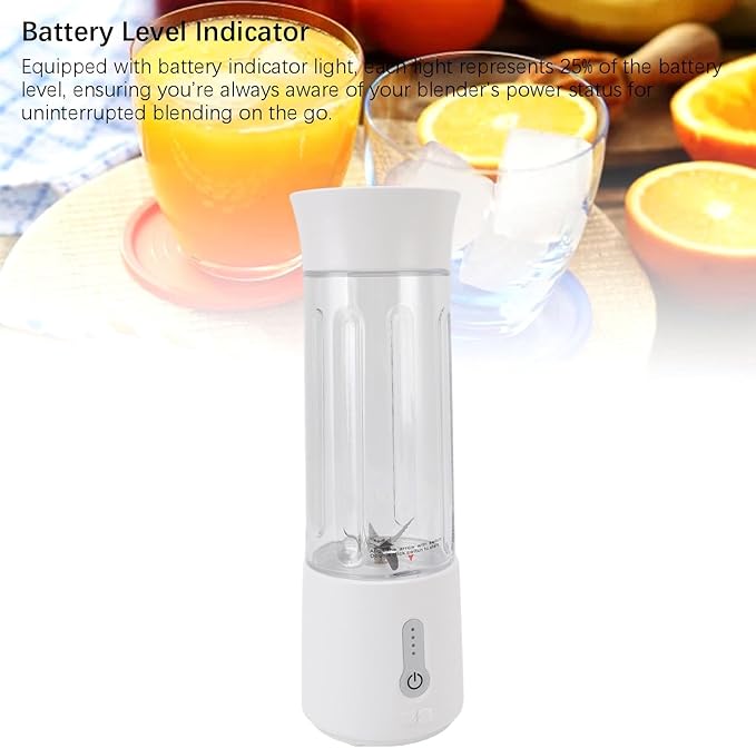 Zopsc Portable Blender for Smoothies &amp Shakes 500ml USB Rechargeable Mini Blender with 6 Blades 22000 RPM Travel Juicer Cup Operation Ideal for Gym Camping &amp Office