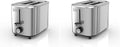 BLACK+DECKER® Toaster with 7 Toast Shade Settings Extra-Wide Slots for Bagels Stainless Steel Exterior Finish 2-Slice (Pack of 2)
