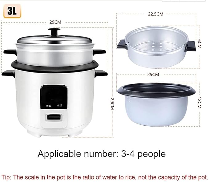 Multi-Function Rice CookerRice Cooker with Steamer Smart Insulation Mini Electric Cooker Household Multifunctional Non-Stick Cookware(3L)