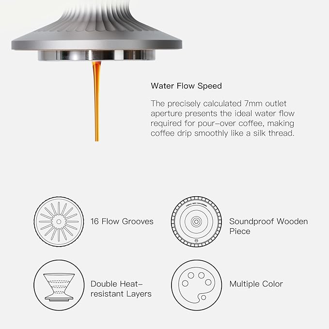 Metal Pour Over Coffee Dripper Reusable Filter with Night Light Customized Blossom Cone Funnel for Travel Camping Office Home Manual Coffee Brew Maker