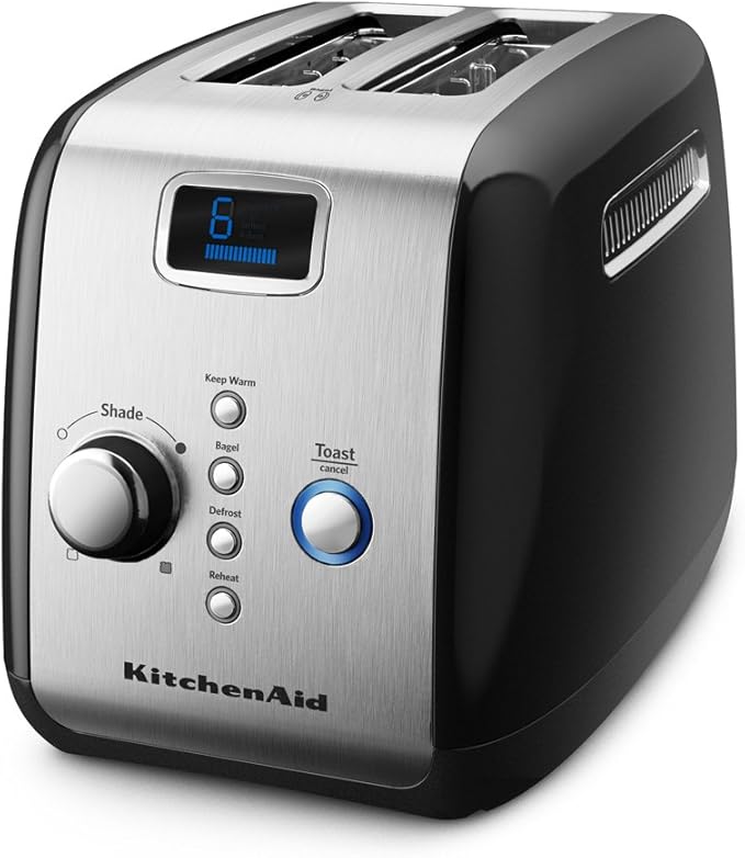 KitchenAid KMT223OB 2-Slice Toaster with One-Touch Lift/Lower and Digital Display - Onyx Black