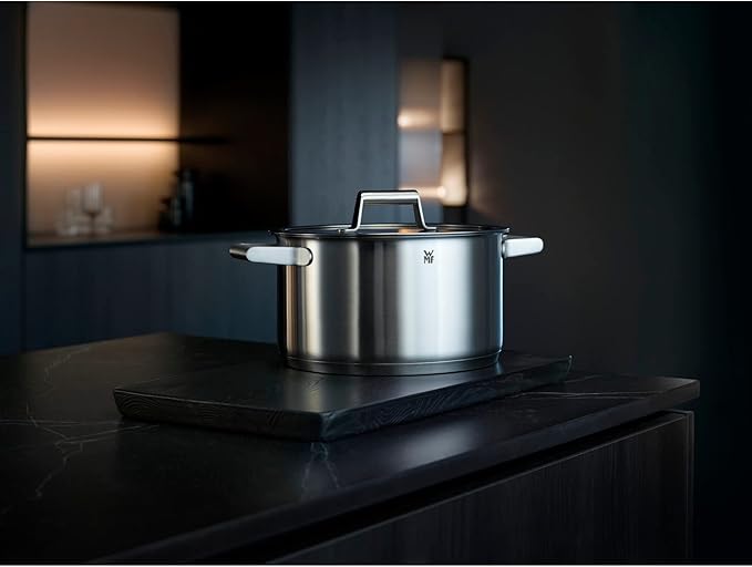 WMF Comfort Line Advantage Saucepan Set - 5-Piece Induction Cooking Pot With Glass Lid Cromargan Matte Stainless Steel Scale Stackable Uncoated