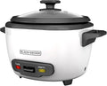 Black+Decker 2-in-1 Rice Cooker and Food Steamer 16 Cup (7 Cup Uncooked) White RC516C