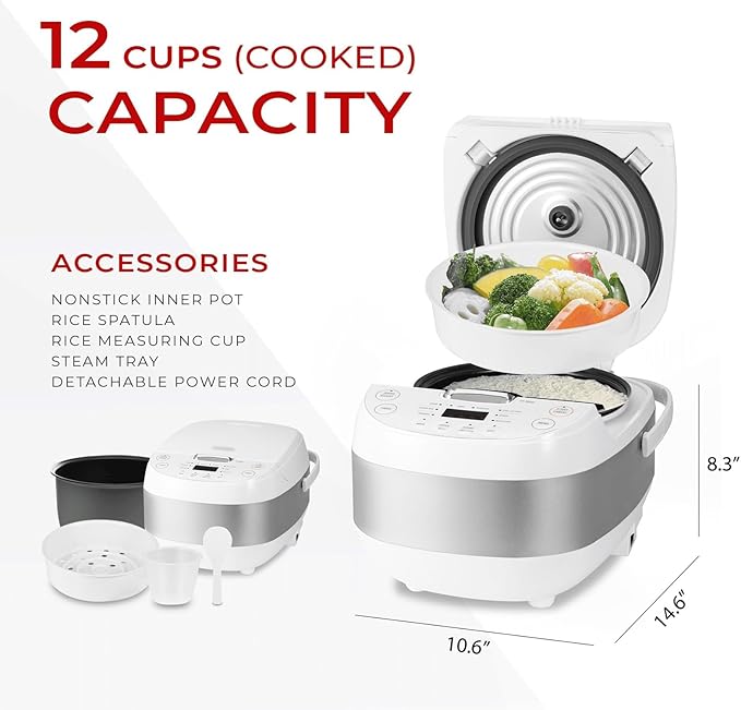 Rice Cookers Electric Rice Cooker 10 Menu Options Oatmeal Brown Rice &amp More Touch-Screen Nonstick Inner Pot Rice Maker