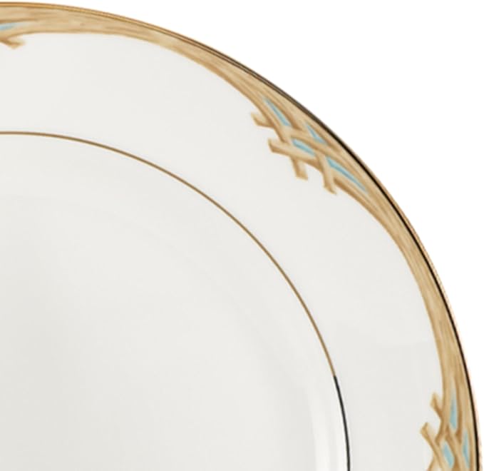 Lenox 897297 British Colonial Bamboo Dinner Plates Set of 4 Service For 4 11.125-Inch Diameter
