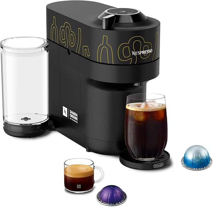 Nespresso Vertuo Pop+ Coffee and Espresso Maker by De'Longhi Samra Origins by The Weeknd Vertuo Buna Yellow