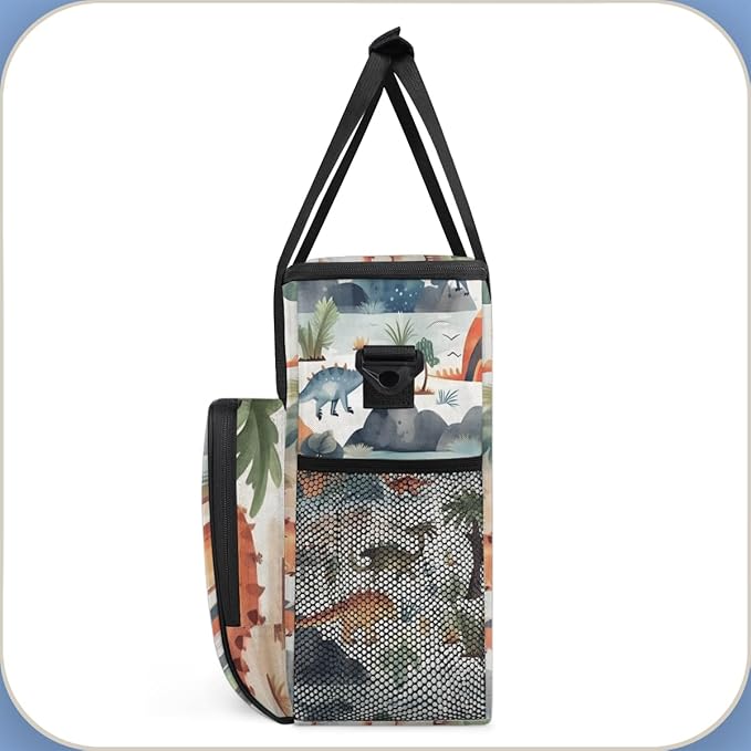 Dinosaur Coffee Maker Carrying Bag Coconut Palm Portable Travel Storage Tote Bag Compatible with K-Mini or K-Mini Plus Single Serve Coffee Brewer Carrying Case with Multiple Pockets &amp Shoulder S