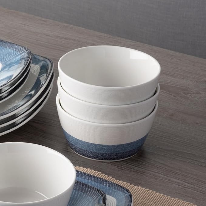 Noritake Colorscapes Layers Navy 12-Piece Square Dinnerware Set Service for 4
