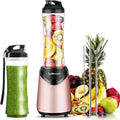 La Reveuse Smoothie Blender Personal Size 300 Watts with 2 Pieces 18 oz BPA-free Travel Sports BottlesPink