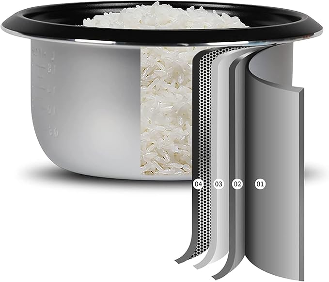 Portable rice cookerRice Cooker with Steamer Home Old Fashioned Rice Cooker Automatic Thermal InsulationNon-Stick Innerfor 1-8 People (5L)