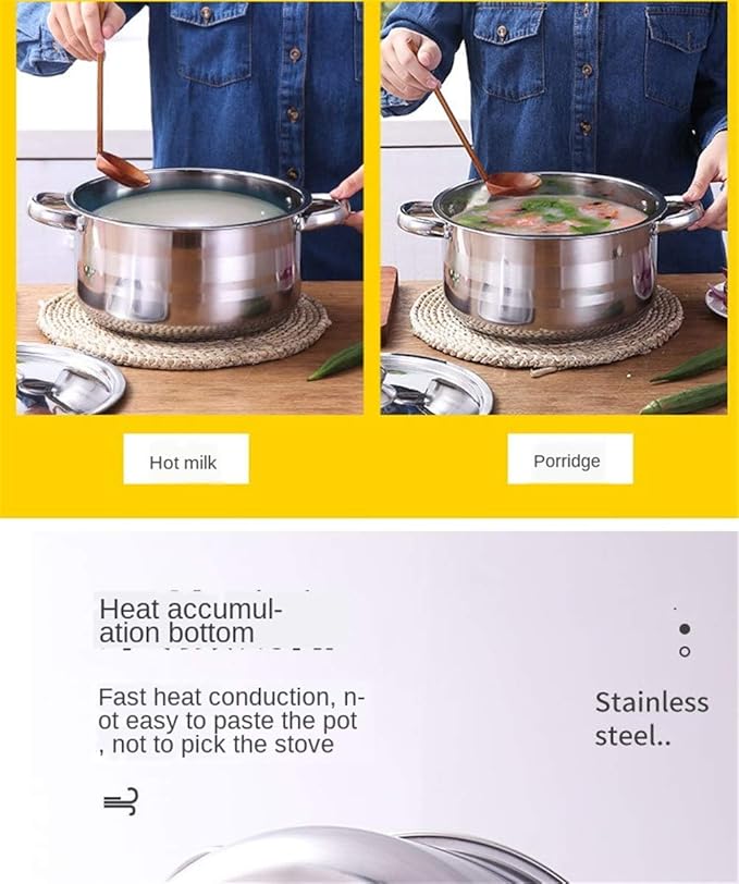 5pcs Cookware Set Stainless Steel Pot Set Soup Pot Cooking Induction Cooker Milk Noodles Stew Pot Kitchen Casserole