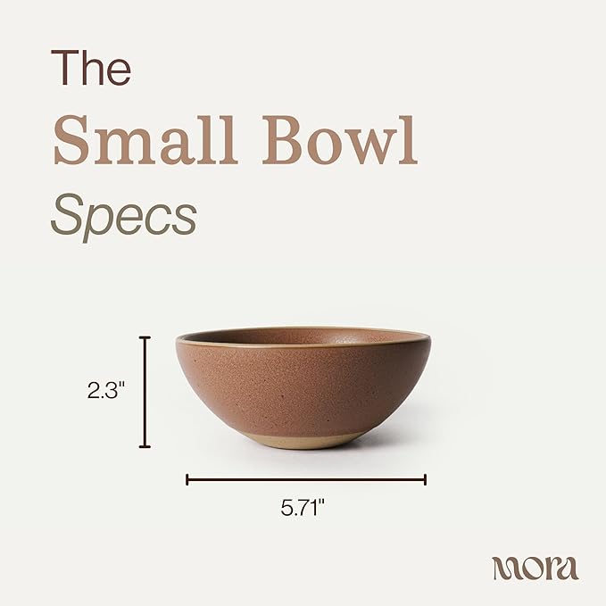 MORA Small Bowls Set of 4 16oz Ceramic Pottery Dessert Bowls - Microwave Oven and Dishwasher Safe - Harvest