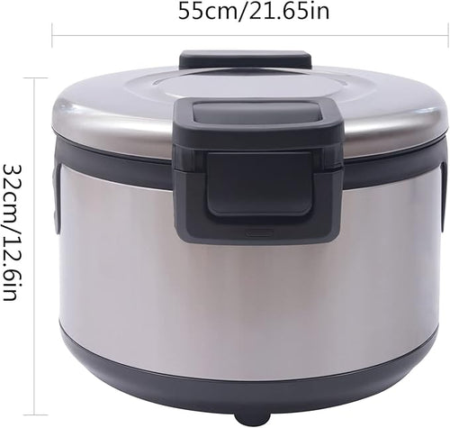 100W Rice Warmer 19L/20Qt Electric Rice Warmer Portable Food &amp Rice Warmer with Rice Spoon Commercial Rice Warmer for Restaurant Party Family Non-stick Inner Pot Warming 68℃/72℃ 110V/60HZ