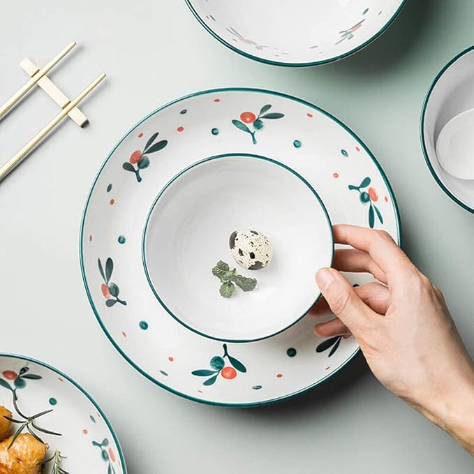 Plate and Bowl Set Fine Dinnerware Set18 Piece Dinnerware SetCeramics Dishes SetDinner SetService for 6Dinner Plates