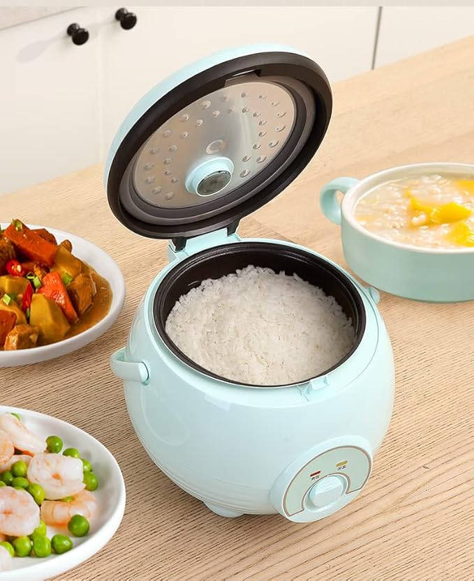 Mini Cute Rice Cooker Steamer 2L Large Capacity Thickened Aluminum Alloy Non-Stick Inner Pot for Family Dormitory 1~3 People