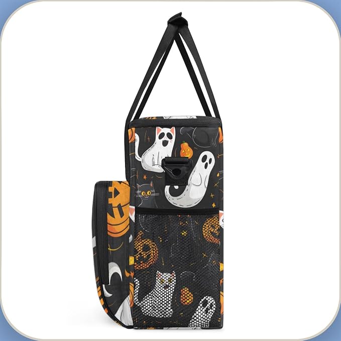 Gothic Pumpkin Coffee Maker Carrying Bag Abstract Pumpkin Travel Storage Bag Compatible with K-Mini or K-Mini Plus Single Serve Coffee Brewer Carrying Case with Multiple Pockets &amp Shoulder Strap