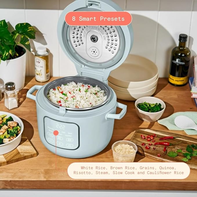 Beaautifuul 14-Cup Electric Rice Cooker with Automatic Keep Warm and Removable Nonstick Pot for Home Cooking (Hydrangea)