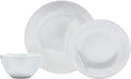 Denmark White Catering and Dining- Commercial Chef Restaurant Grade Scratch Chip Resistant Dishwasher Oven Microwave Safe Dinner Soup Cereal Plate Bowl 12 Piece White Vitrified Dinnerware Set