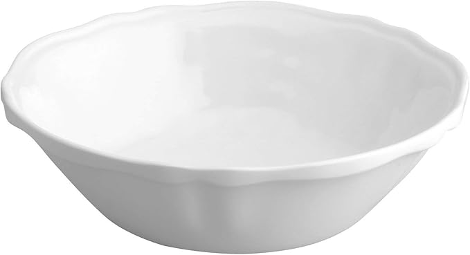 UPware 12 Piece Dimple Melamine Dinnerware Sets Outdoor Dishes Set Plates and Bowls Sets Service for 4 White