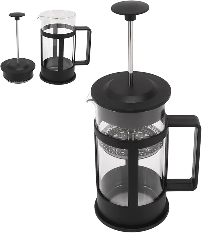 JTLB 350ml French Press Coffee Maker Glass Stainless Steel Coffee Press Glass French Press Teapot