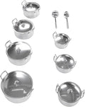 ANGGREK Stainless Steel Cookware Set Dishwasher Safe Kitchen Pots with Ergonomic Handles 6 Practical Sizes for Family Cooking
