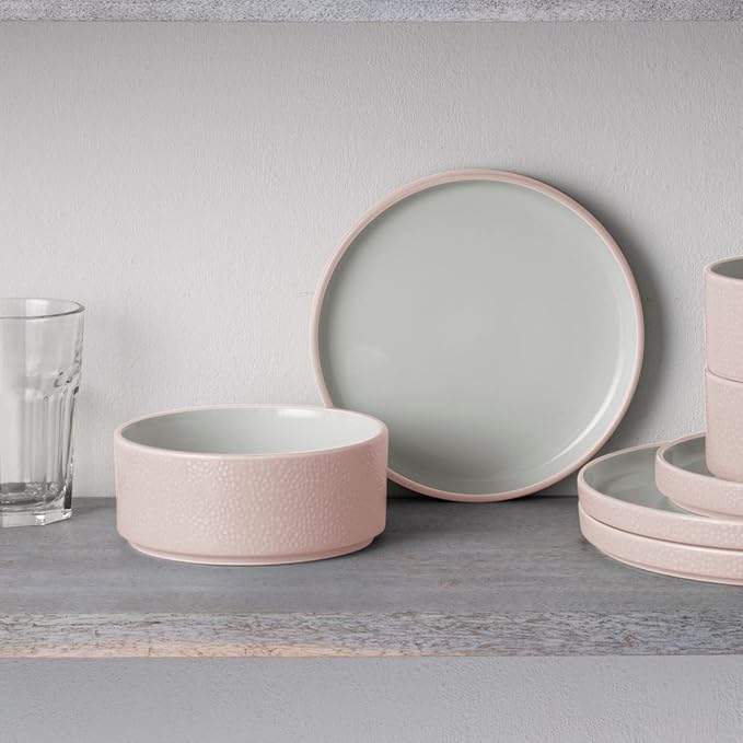 Noritake ColorTex Stone Blush 12-Piece Dinnerware Set Service for 4