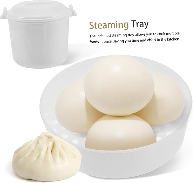 Microwave Rice Cooker with Lid and Steaming Tray Reusable Practical Rice Cooker for Home Office Dormitory Multipurpose Food Steamer Dishwasher Safe Efficient Meal Preparation