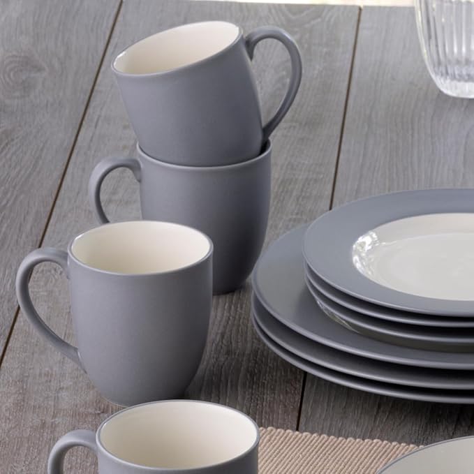 Noritake Colorwave Slate 16-Piece Rim Dinnerware Set Service For 4