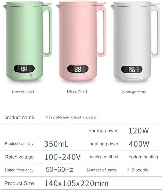 110V&amp220V Home Appliance Wall Breaker Household No-Soaking and No-Filtering Beans Multifunctional Soy Milk Machine MixerGreen