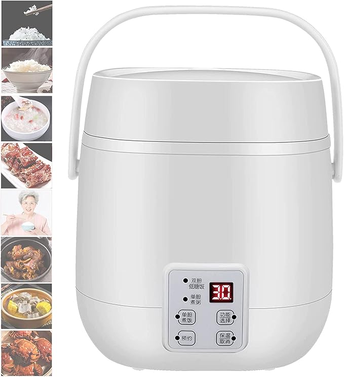 Mini Rice Cooker 1.2L Portable Multifunctional Food Heating Steamer With Double Inner Pot Porridge Steamer 1-2 People#2 (#1) (#2)