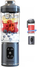 Personal Blender Portable Blender for-Smoothies and Shakes Ice crush Juice Pulse 4 Programs Cordless USB-C Rechargeable 18 oz removable Vessel Lids and Straws BPA Free Dishwasher Safe