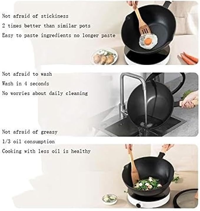 Pots and Pans Set 2 Pcs Cookware Set Wok Milk Pot Non-Stick Household Cooking Pot Kitchen Supplies Kitchen Cooking Set